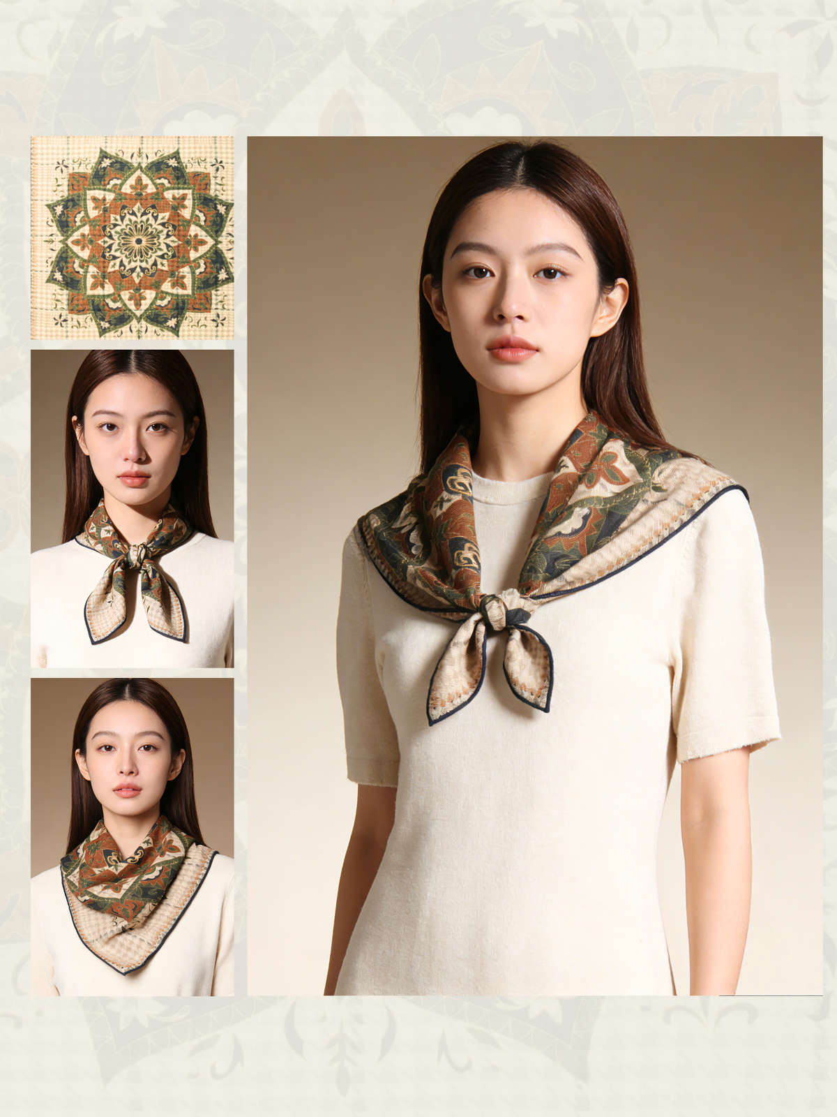 Lightweight Wool Square Scarf