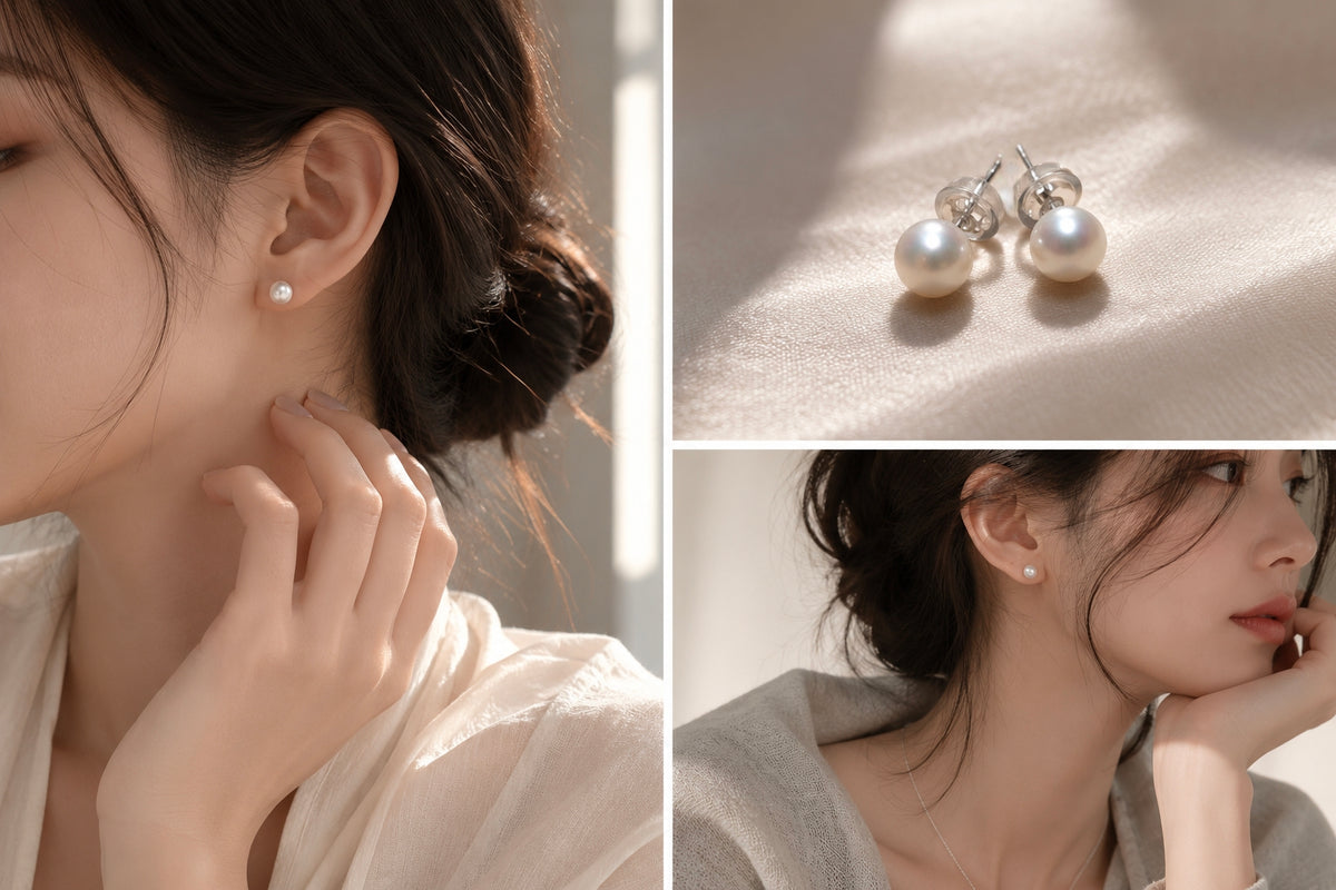 6mm Hanadama Akoya Pearl Stud Earrings