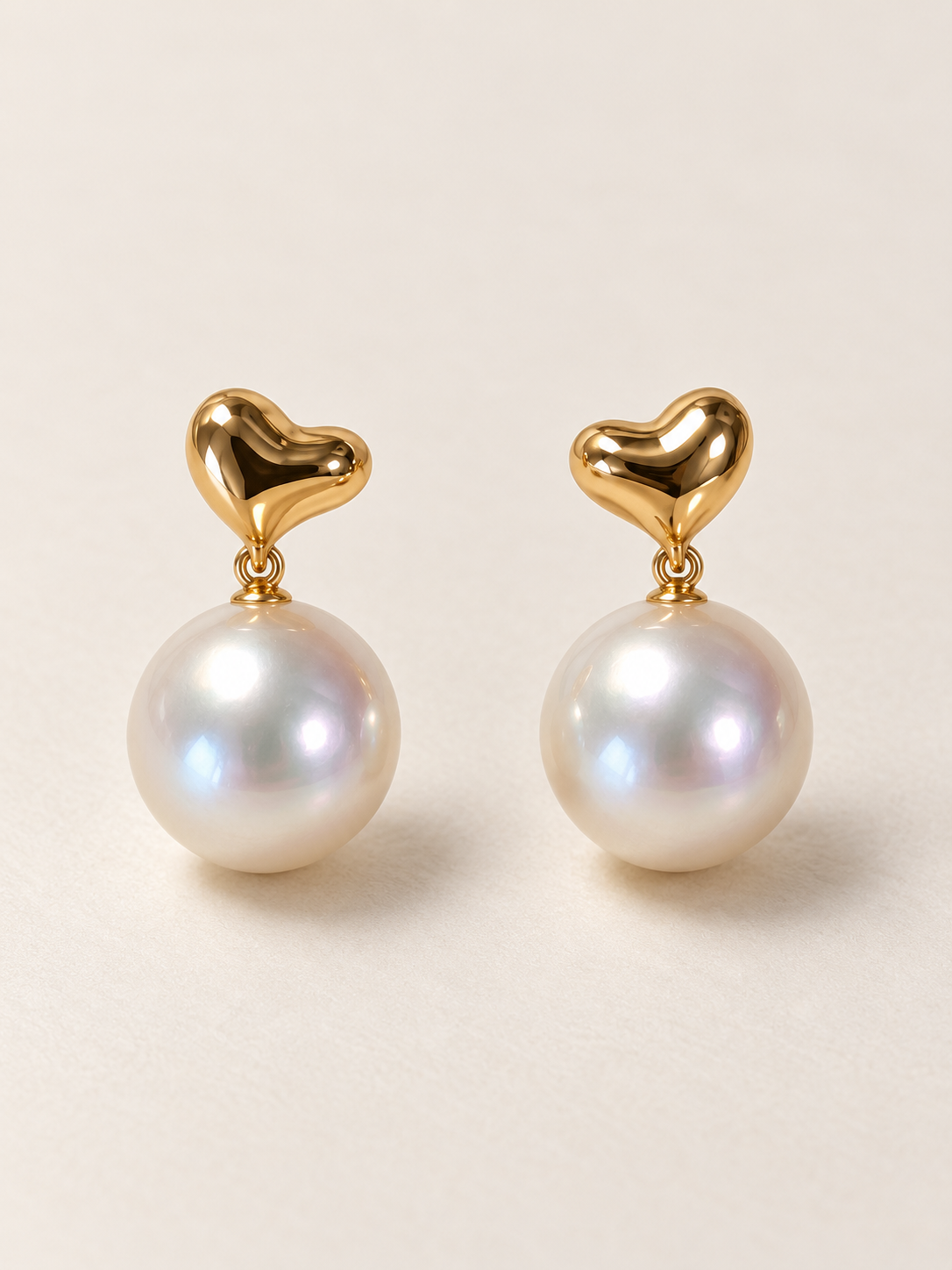 SETGEL|ハートフェルト グロウ — K18イエローゴールド アコヤ真珠ドロップピアス