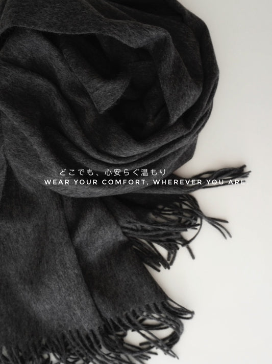 Plain lambswool shawl/scarf プレーンラムウールショール/スカーフ