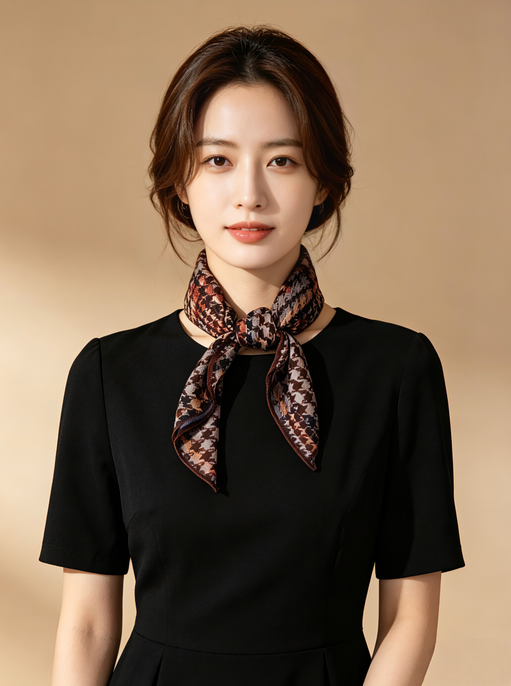 庭光雅韻｜薄手ウールスクエアスカーフ｜Garden Elegance | Lightweight Wool Square Scarf