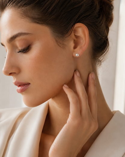 6mm Hanadama Akoya Pearl Stud Earrings