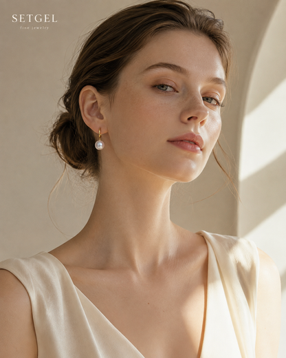 AKOYA PEARL HOOP EARRINGS