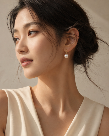 AKOYA PEARL HOOP EARRINGS
