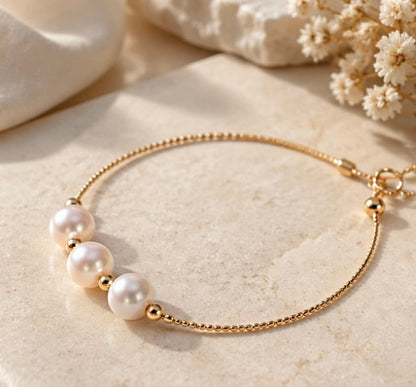 Three Akoya Pearl Bracelet