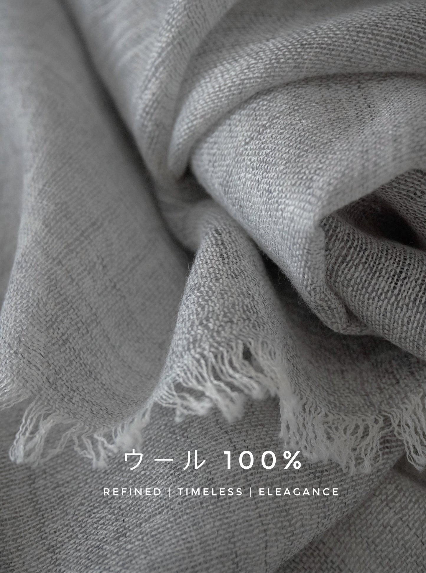 薄手ウールストール・軽やかで上品｜Lightweight Wool Scarf · Airy & Elegant