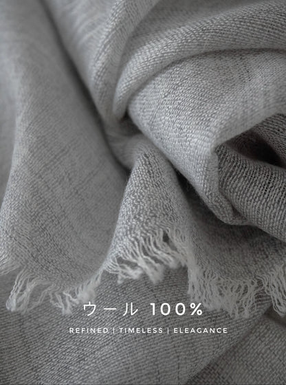 薄手ウールストール・軽やかで上品｜Lightweight Wool Scarf · Airy & Elegant