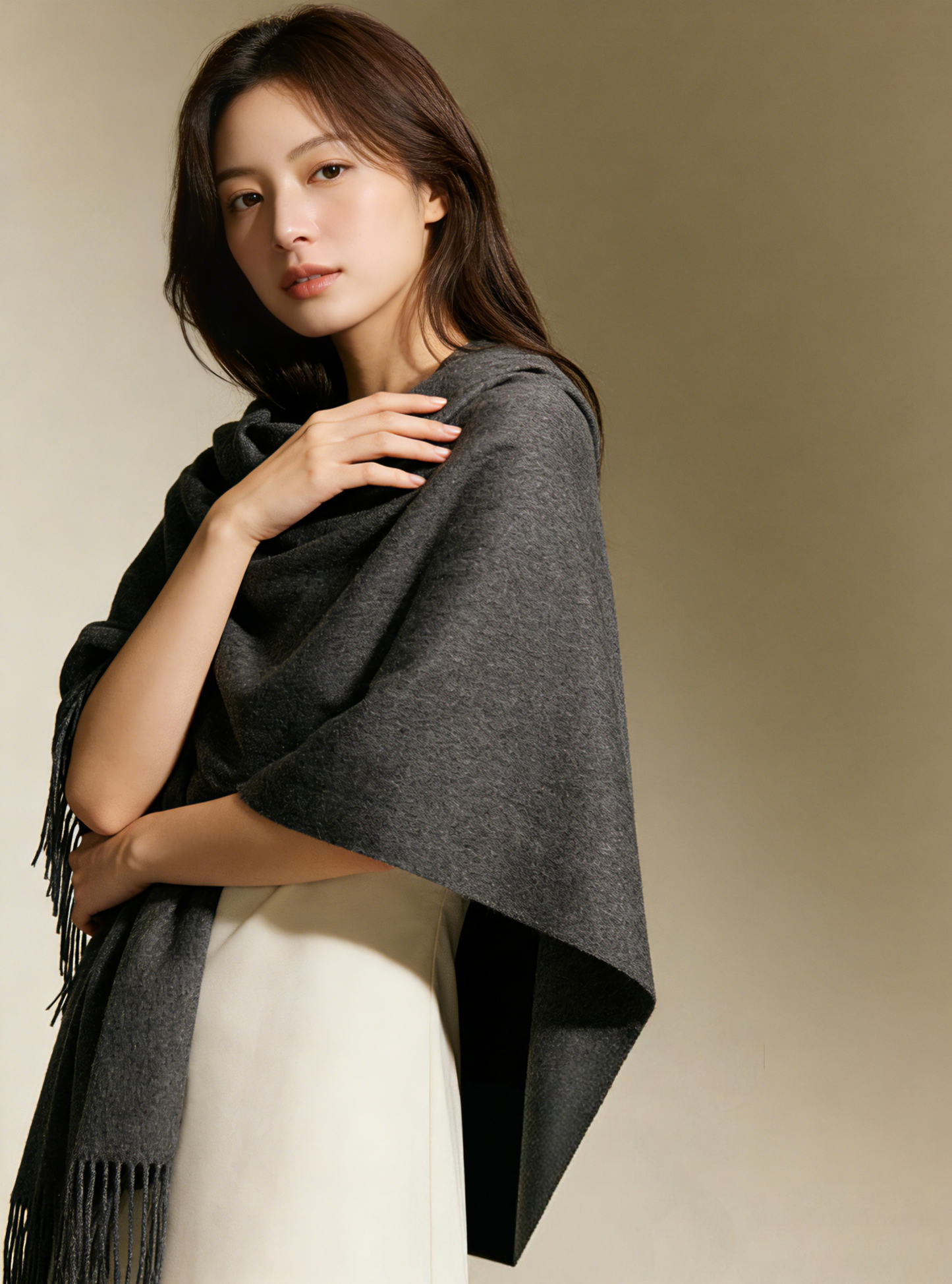 Plain lambswool shawl/scarf プレーンラムウールショール/スカーフ