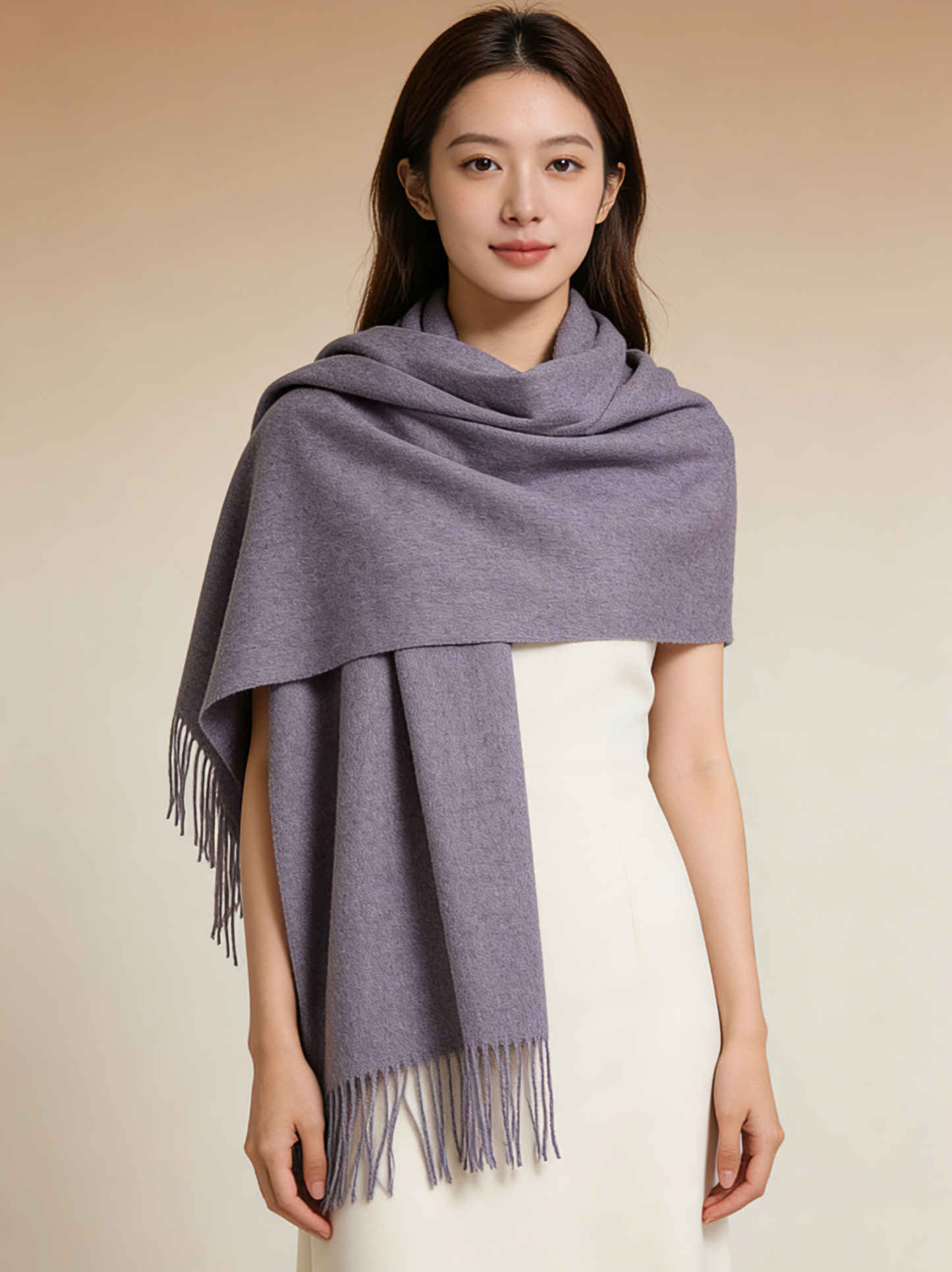 Plain lambswool shawl/scarf プレーンラムウールショール/スカーフ