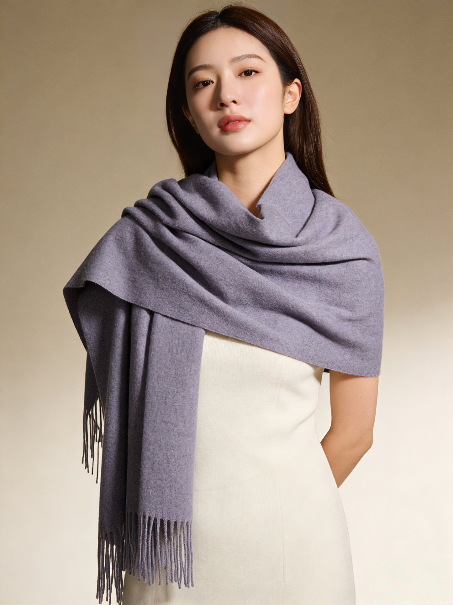 Plain lambswool shawl/scarf プレーンラムウールショール/スカーフ