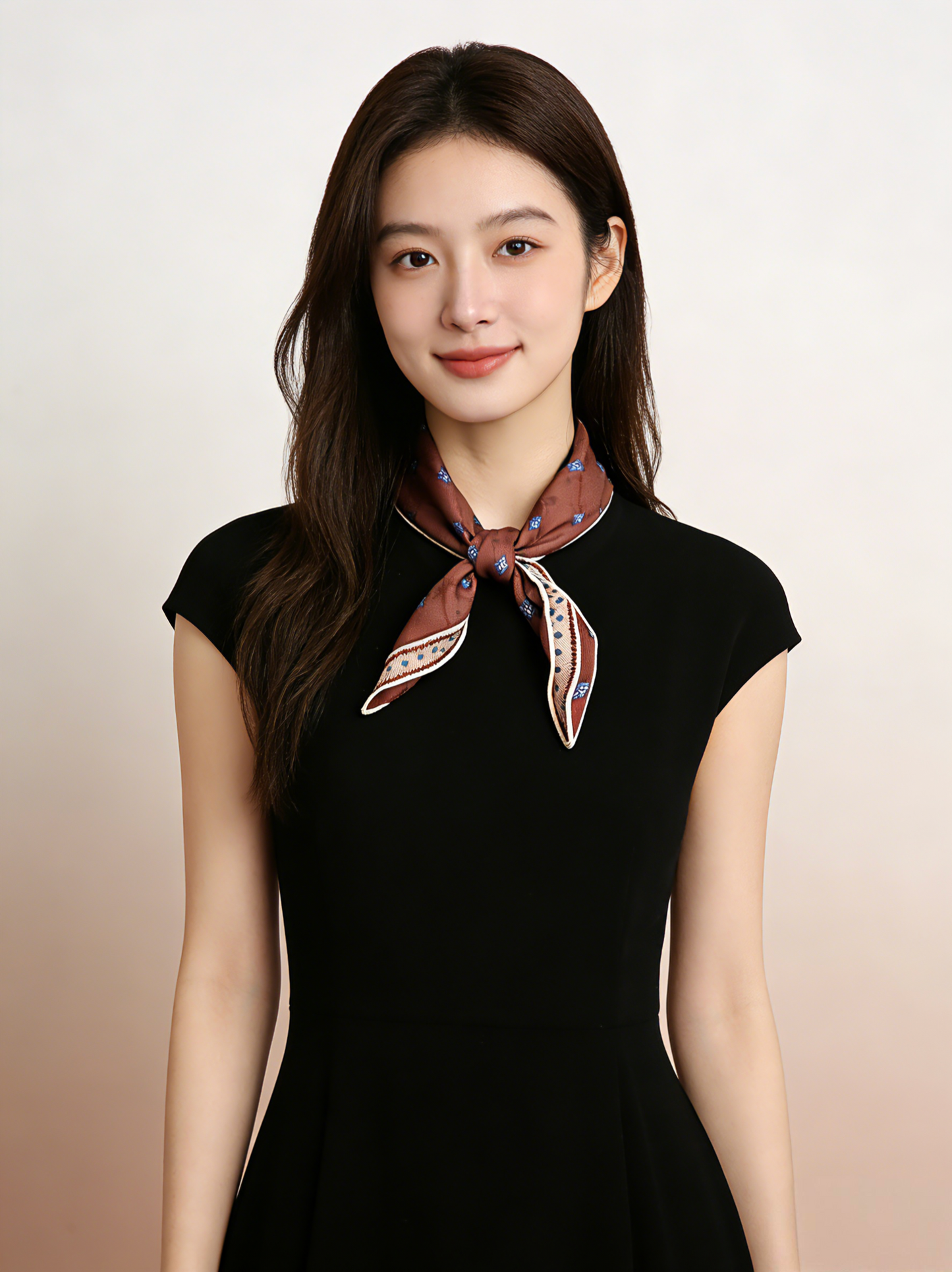 庭光雅韻｜薄手ウールスクエアスカーフ｜Garden Elegance | Lightweight Wool Square Scarf