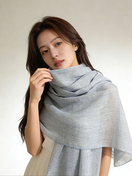 薄手ウールストール・軽やかで上品｜Lightweight Wool Scarf · Airy & Elegant