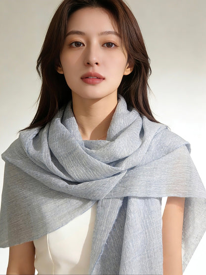 薄手ウールストール・軽やかで上品｜Lightweight Wool Scarf · Airy & Elegant