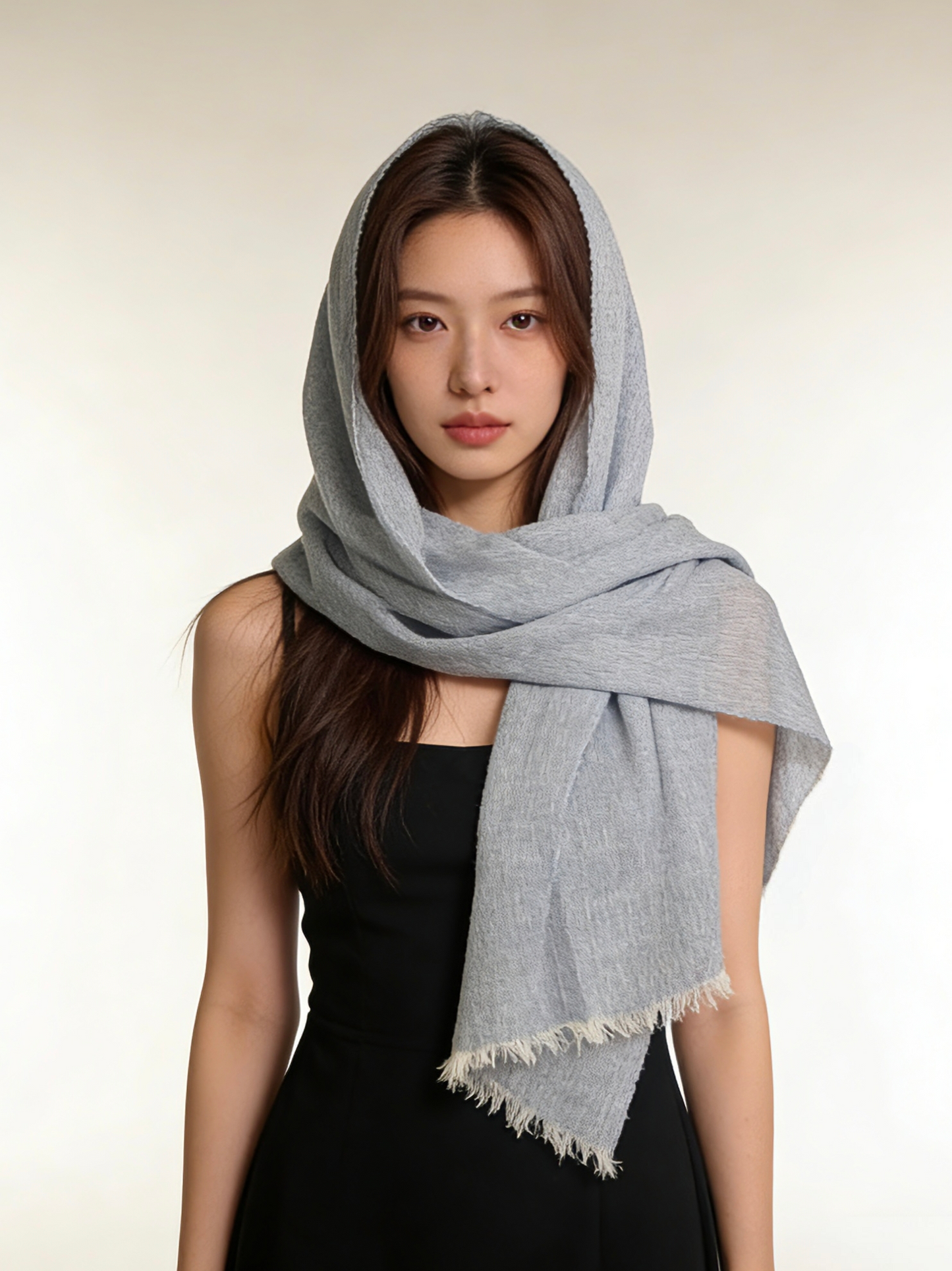 薄手ウールストール・軽やかで上品｜Lightweight Wool Scarf · Airy & Elegant