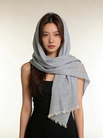 薄手ウールストール・軽やかで上品｜Lightweight Wool Scarf · Airy & Elegant
