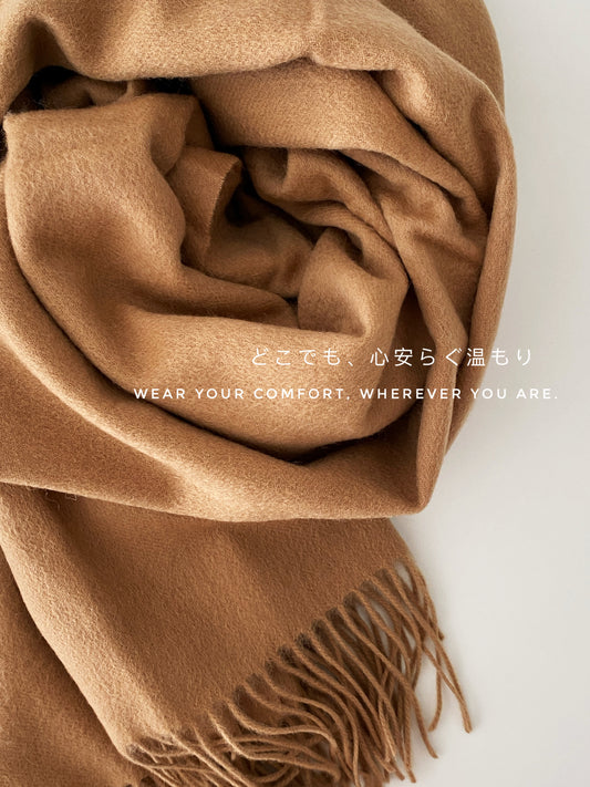 Plain lambswool shawl/scarf プレーンラムウールショール/スカーフ